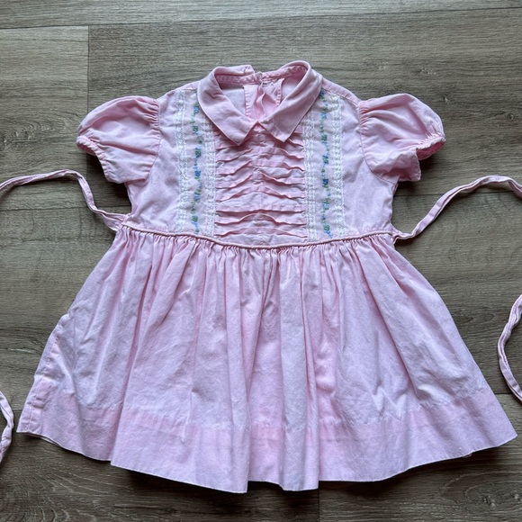 Vintage Other - Vintage Pink Ruffled Baby Dress